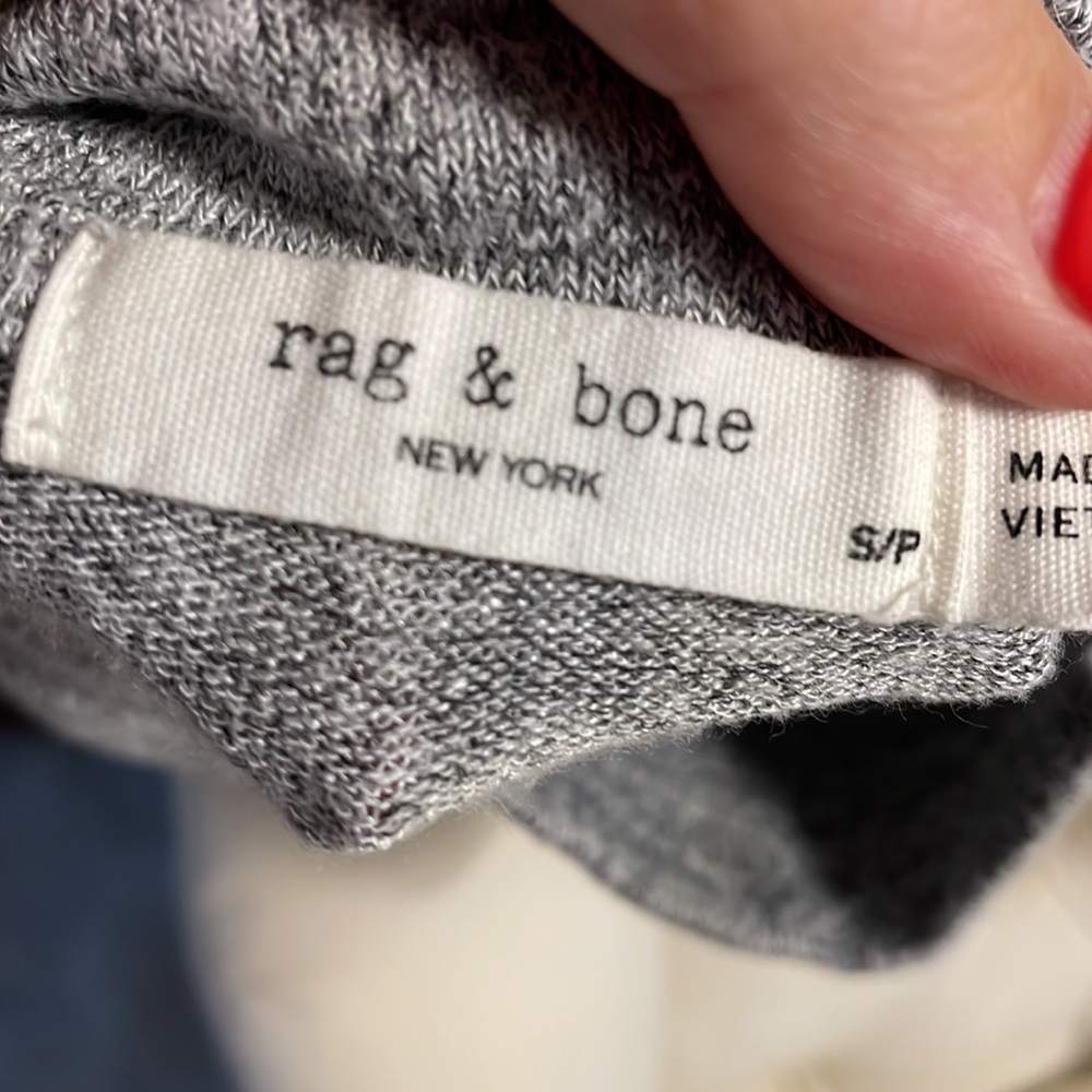 Rag and Bone Heather gray mock neck  long sleeve crop lightweight sweater Small - Picture 6 of 9